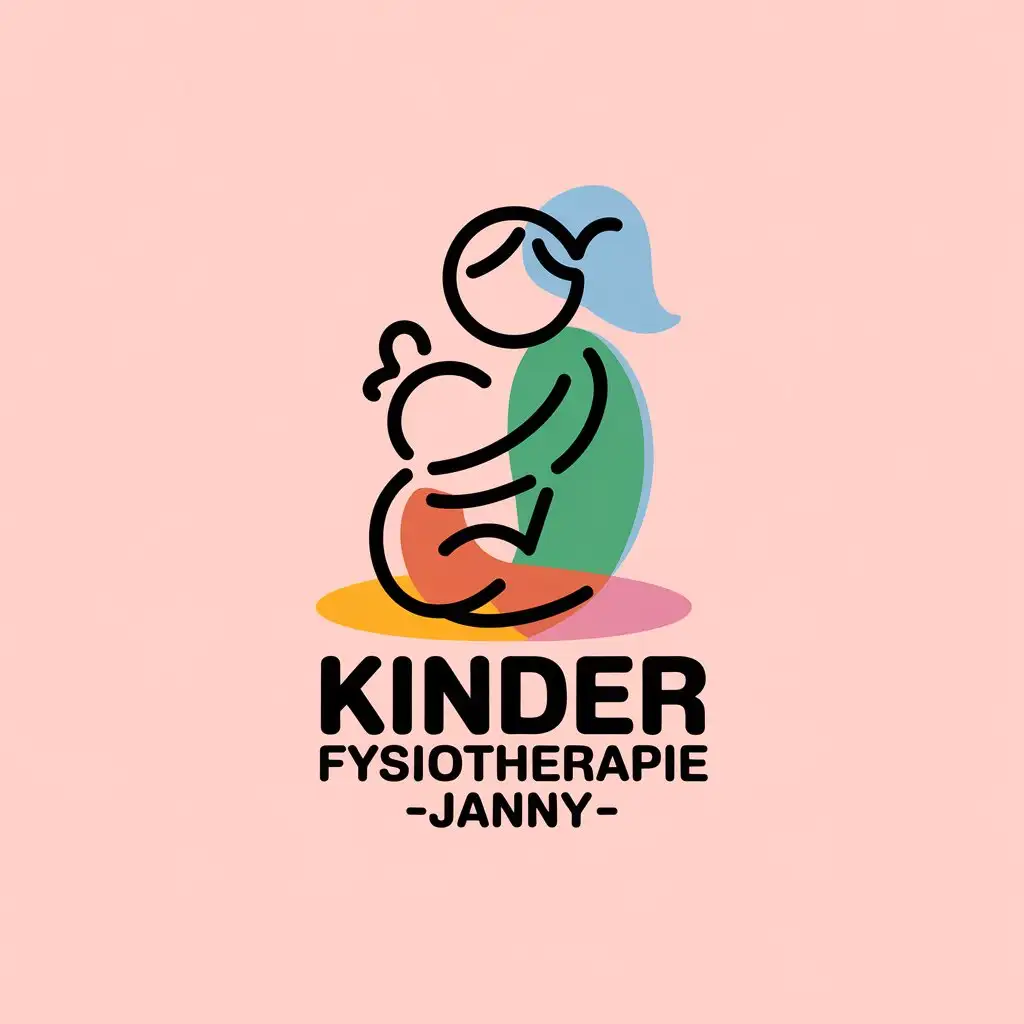 LOGO Design for Kinder Fysiotherapie Dutch Minimalist Style with Jannys J Symbol