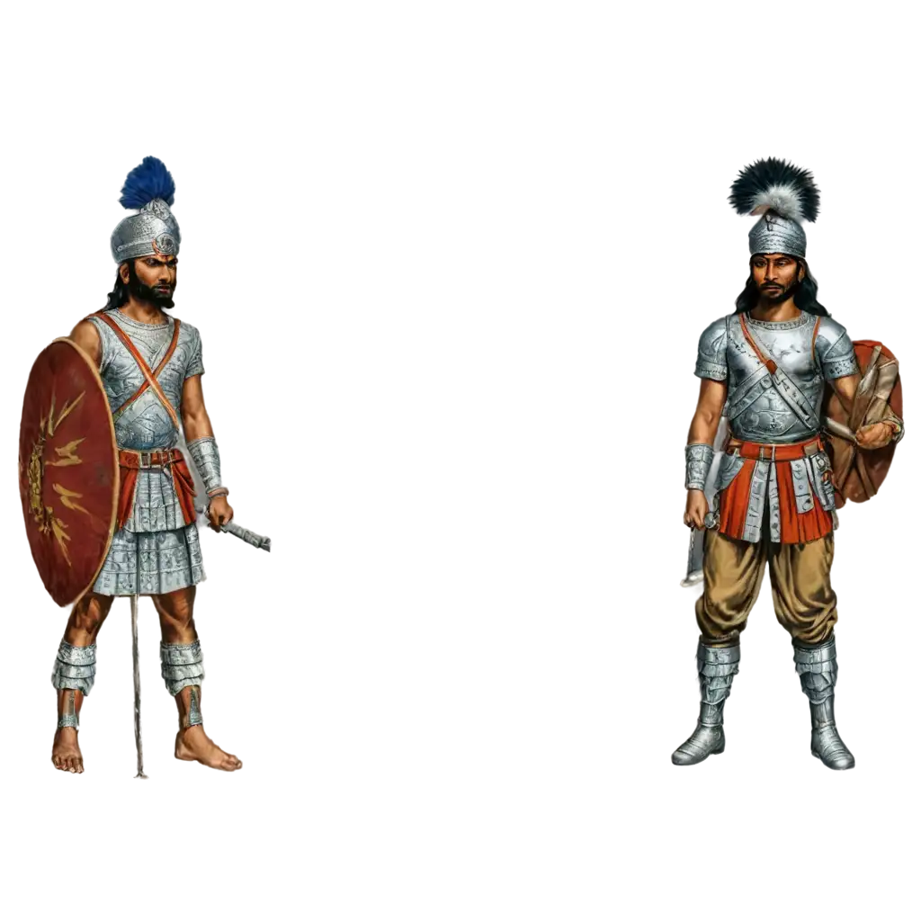 Ancient-Indian-Soldier-PNG-Captivating-Historical-Warrior-Illustration-in-HighQuality-Format