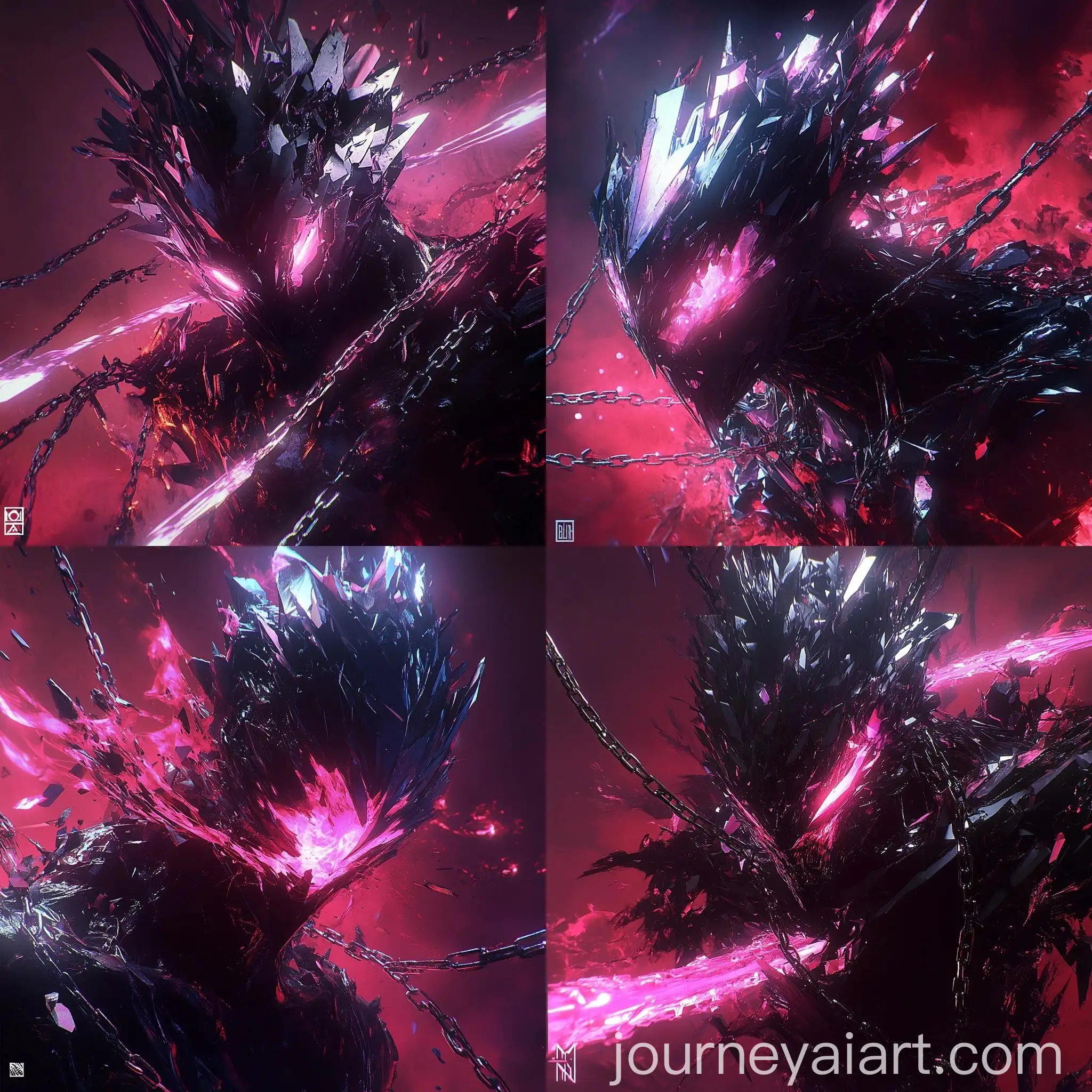 Dark-Mechanical-Figure-with-Crystalline-Structures-and-Glowing-Elements