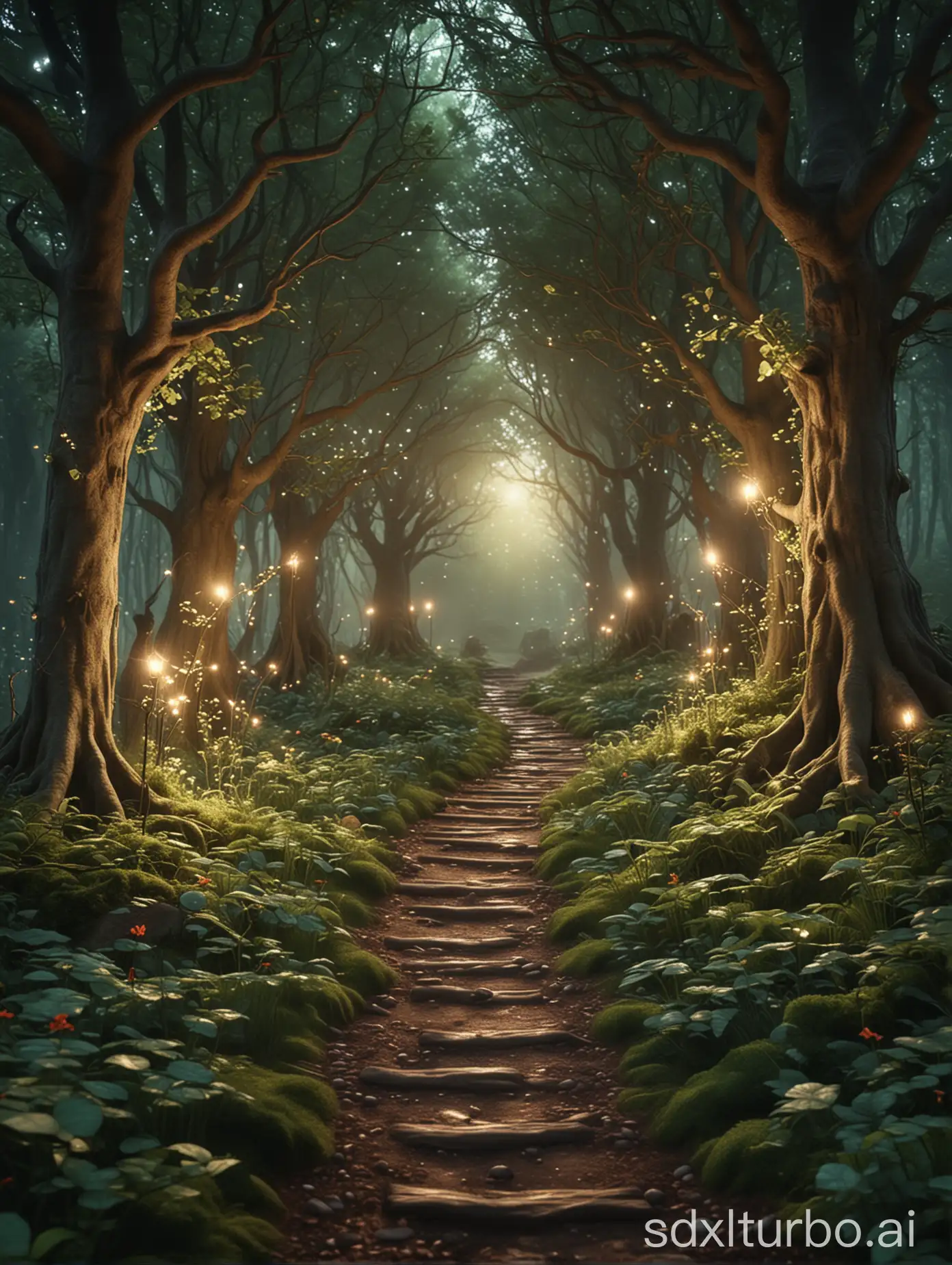 Enchanting-Dreamy-Forest-Scene-with-Flying-Elves