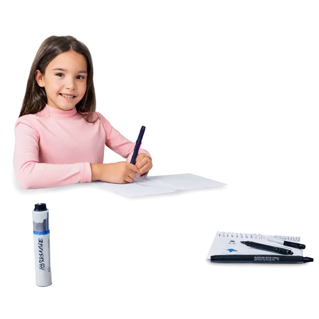 Happy-Girl-Drawing-Sideways-at-the-Table-PNG-Image-for-Creative-Projects