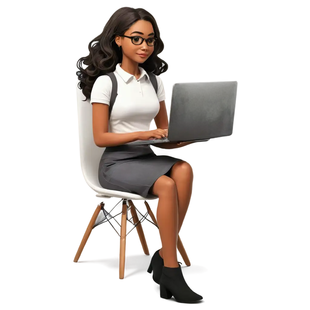 Adorable-Cartoon-PNG-Young-Data-Analyst-Girl-Engrossed-in-Laptop-Work