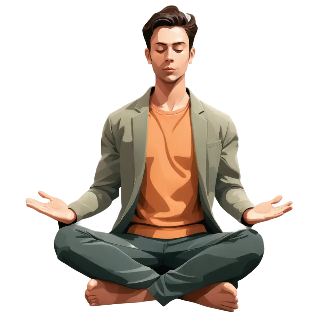 Vector-PNG-Illustration-of-a-Man-Meditating-in-Lotus-Position-Calm-and-Serene-Design-for-Digital-Applications