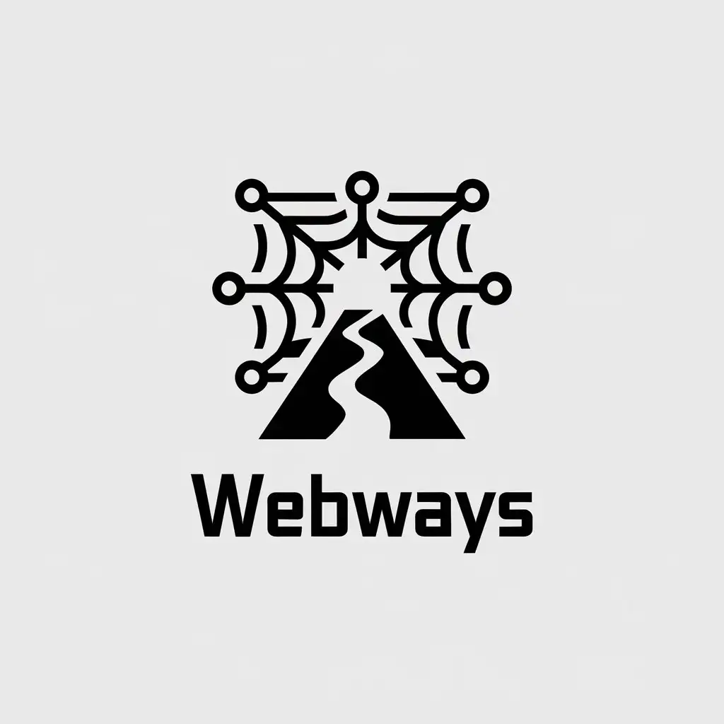 a vector logo design,with the text "WebWays", main symbol:web,Moderate,be used in Technology industry,clear background