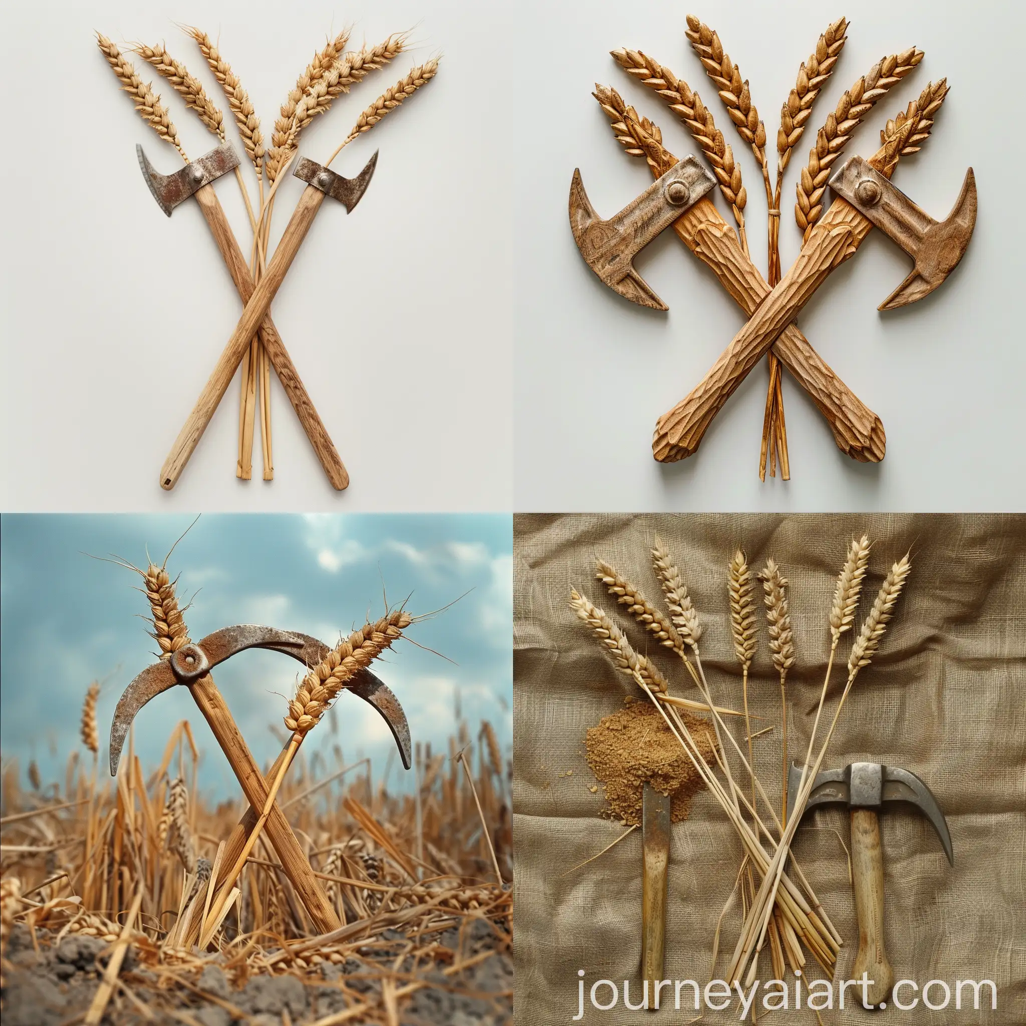 Crossed-Wheat-Ears-and-Pickaxes