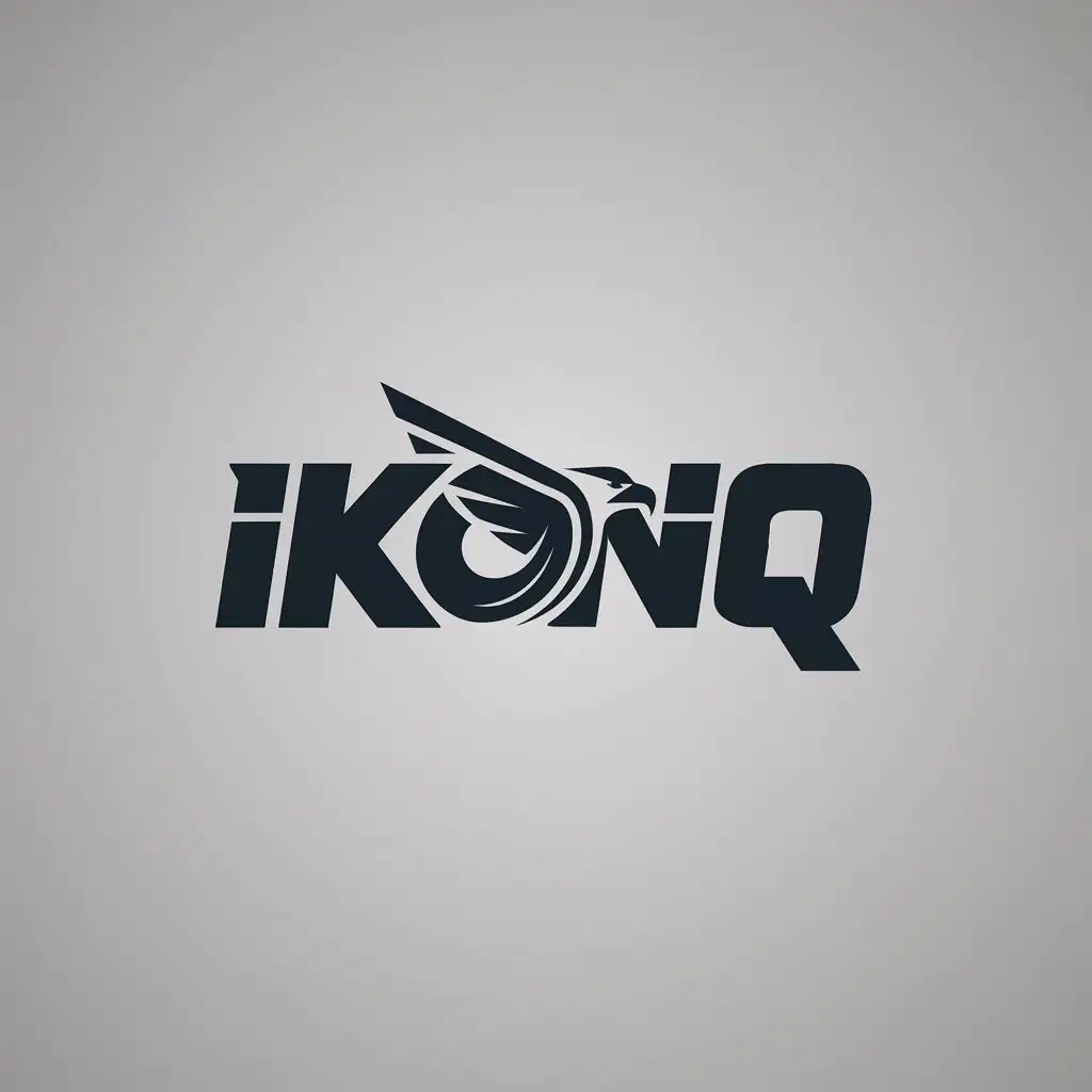 LOGO Design For IKONIQ Sporty Athletic Font with Eagle Wing Symbol Minimalistic Design for Technology Industry