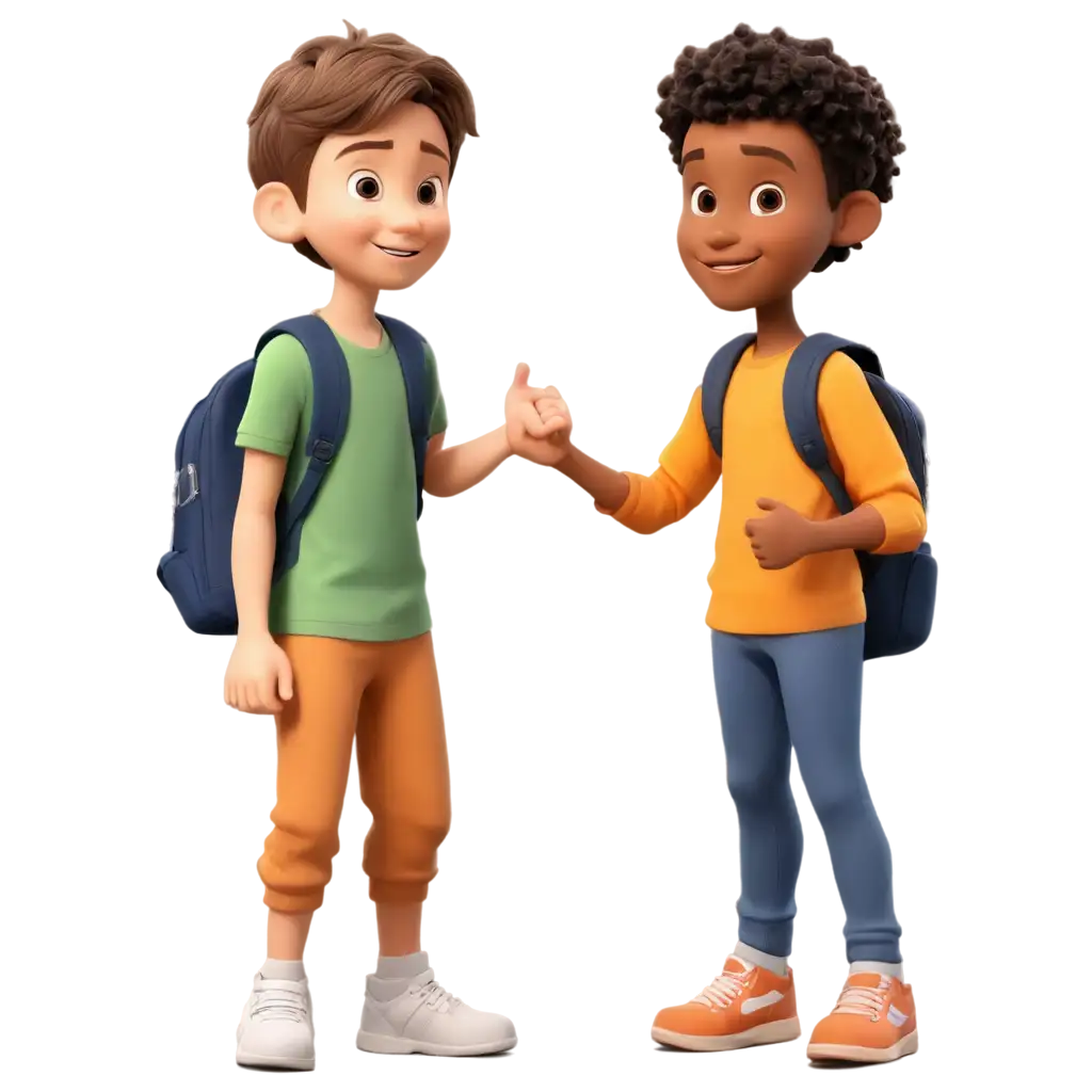 3D-PNG-Image-of-Kid-Introducing-His-Friend-at-School-Perfect-for-Educational-and-Social-Use