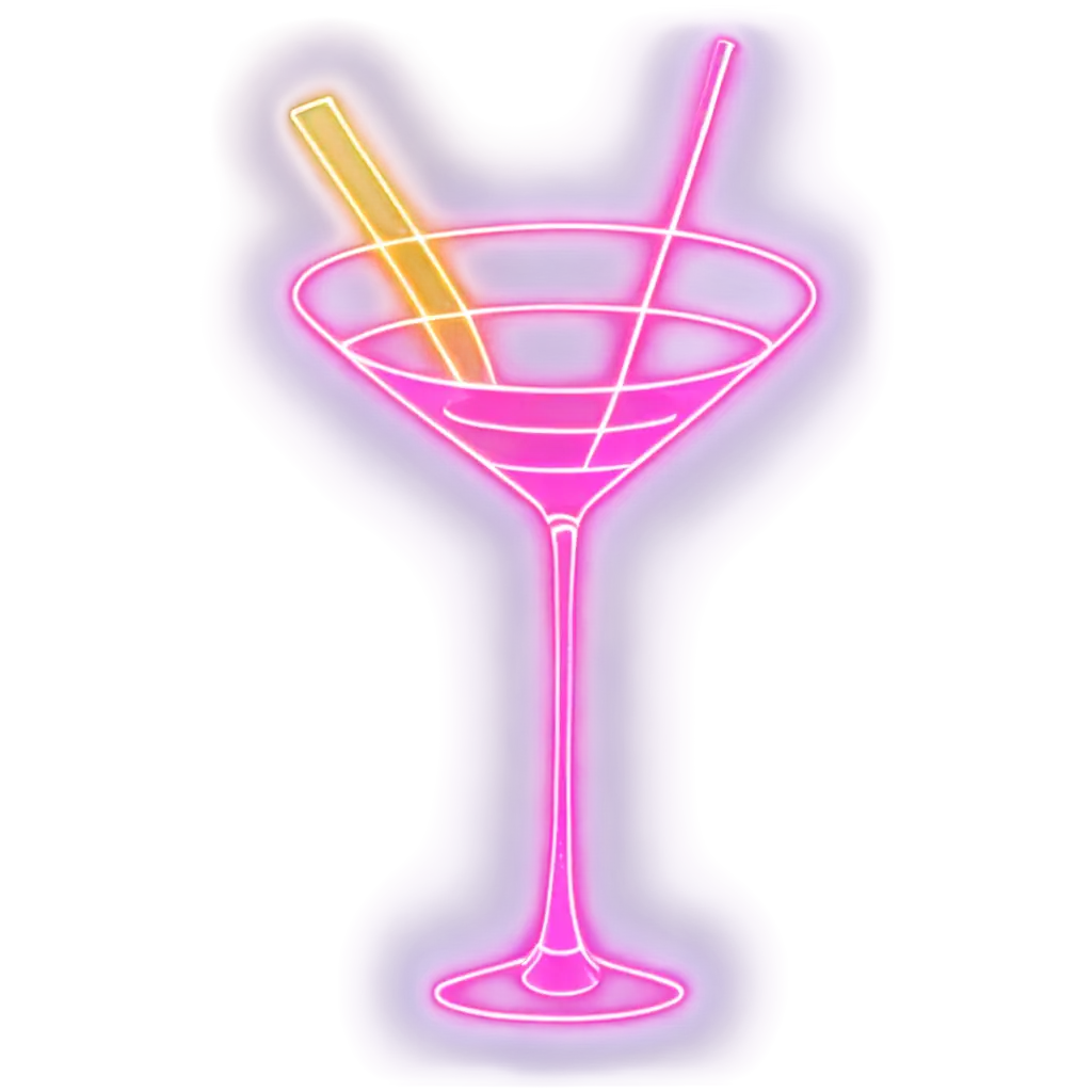 Neon-Vector-Image-of-a-Cocktail-in-a-Glass-PNG-Vibrant-and-Stylish-Visual-for-Digital-Designs