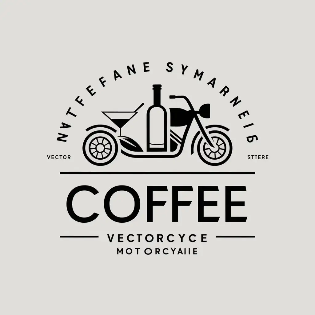 LOGO Design For Coffee Wine Bottle and ThreeWheeled Motorcycle Theme