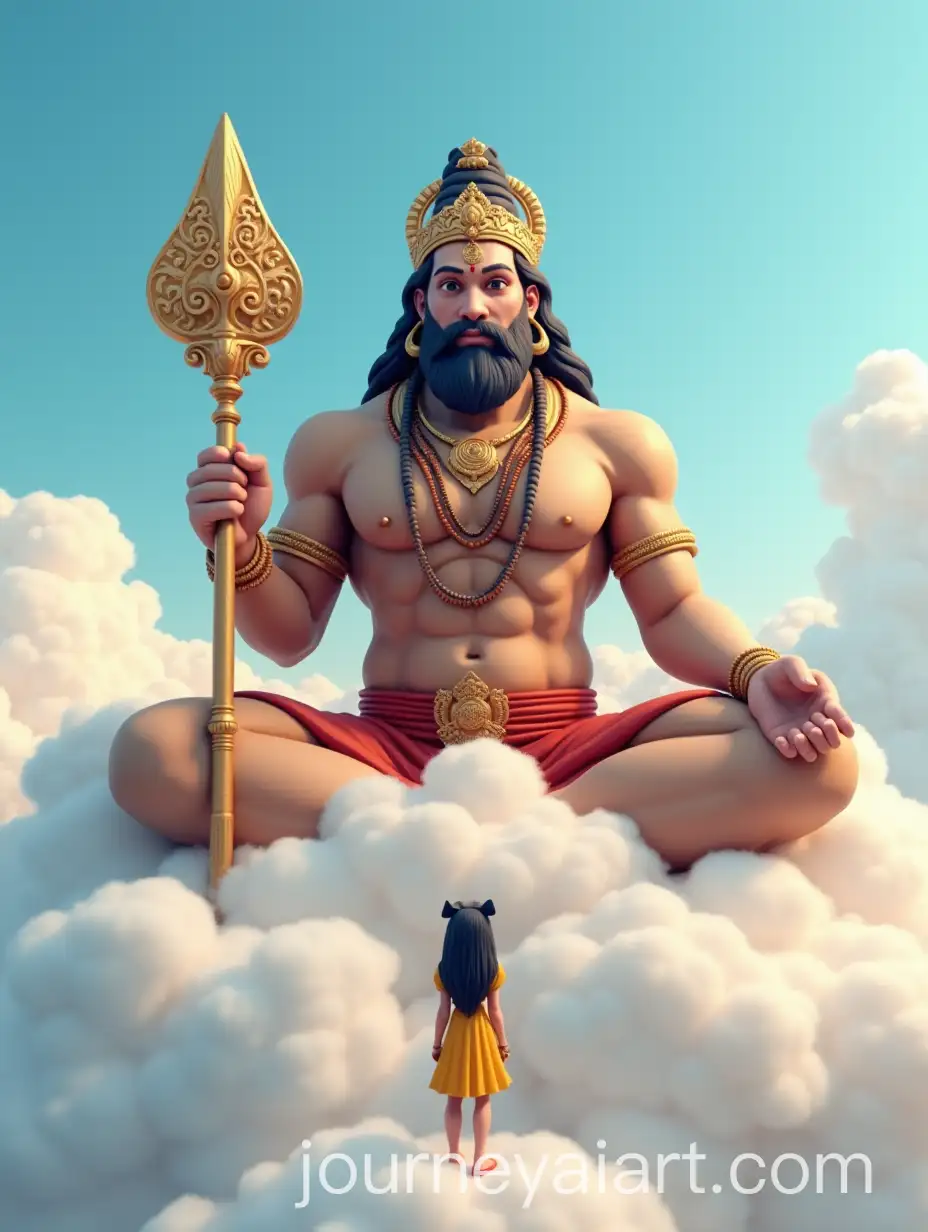 Massive-Hanuman-Seated-in-Meditation-Above-the-Clouds-with-AweStruck-Figure