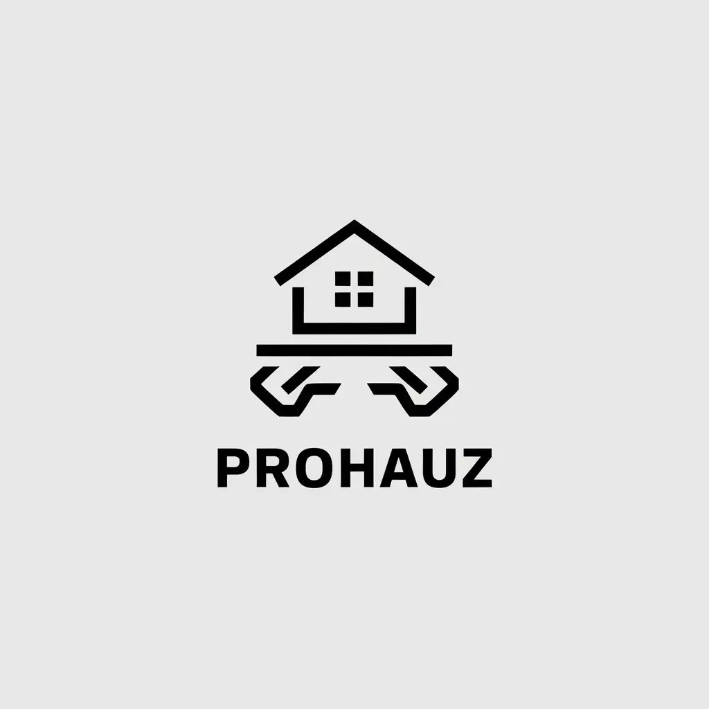 a vector logo design,with the text "ProHauz", main symbol:Foundation designnHouse moving,Minimalistic,clear background