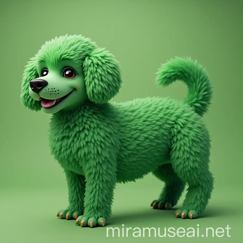 green dog