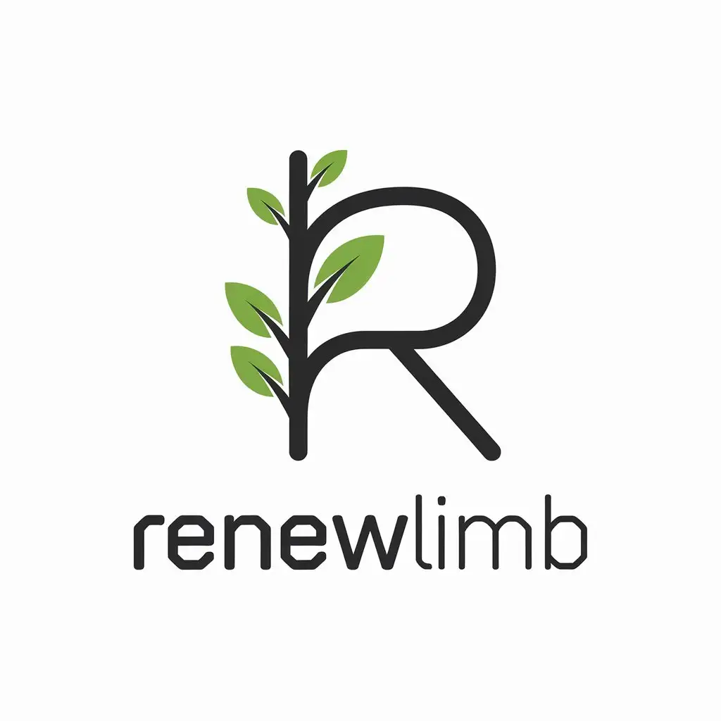 a vector logo design,with the text "Renewlimb", main symbol:Rebirth or update of symbols,Minimalistic,clear background