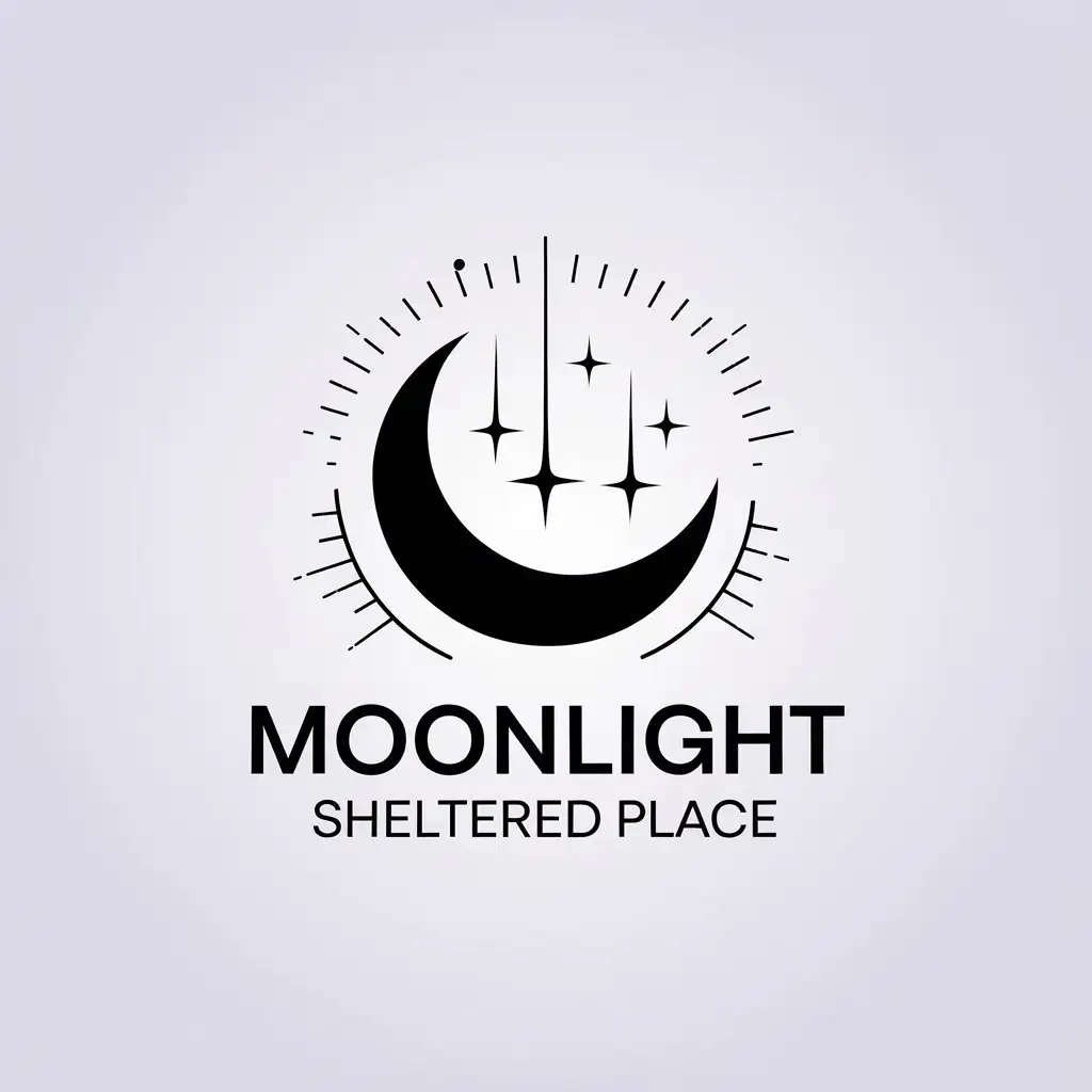 LOGO Design for Moonlight Sheltered Place Minimalistic Moon Symbol for Technology Industry