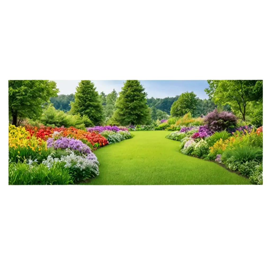 Vibrant-Flower-Garden-PNG-Lush-Grass-and-Transparent-Background-for-Stunning-Visuals