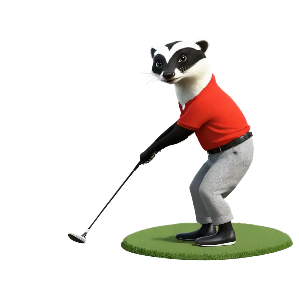 HighQuality-PNG-Image-of-a-Golfing-Badger-Perfect-for-Online-Content