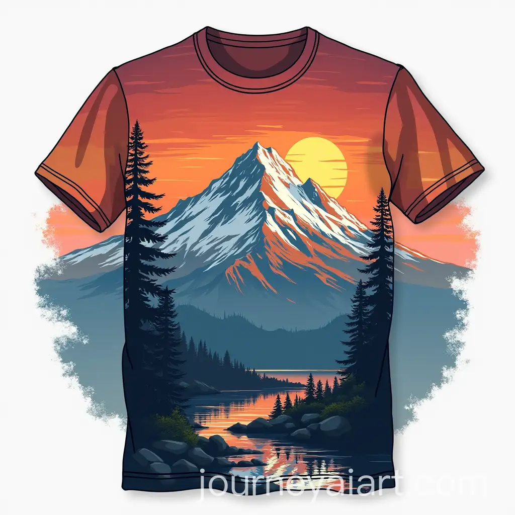 Scenic-Mount-Ararat-TShirt-Design-with-Serene-Sunrise