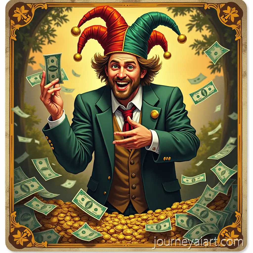 The-Fool-Tarot-Card-with-aAI-Art-Prompt-Expansion-Businessman-Playing-with-Money