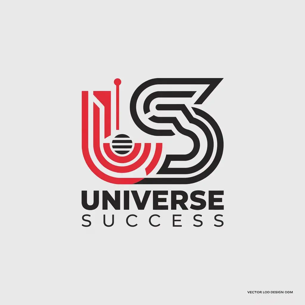 LOGO Design for US Universe Success Modern Typography with Bold Red White and Grey