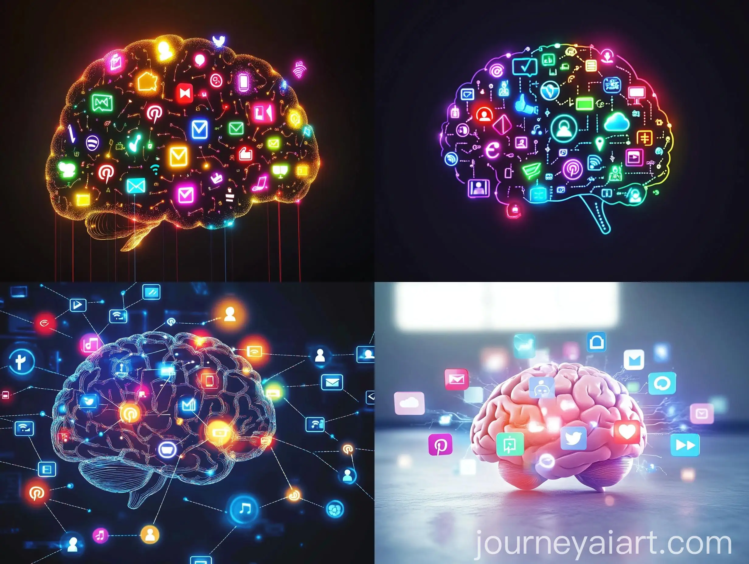 Glowing-Social-Media-Icons-Surrounding-a-Brain-Illustrating-Digital-Influence
