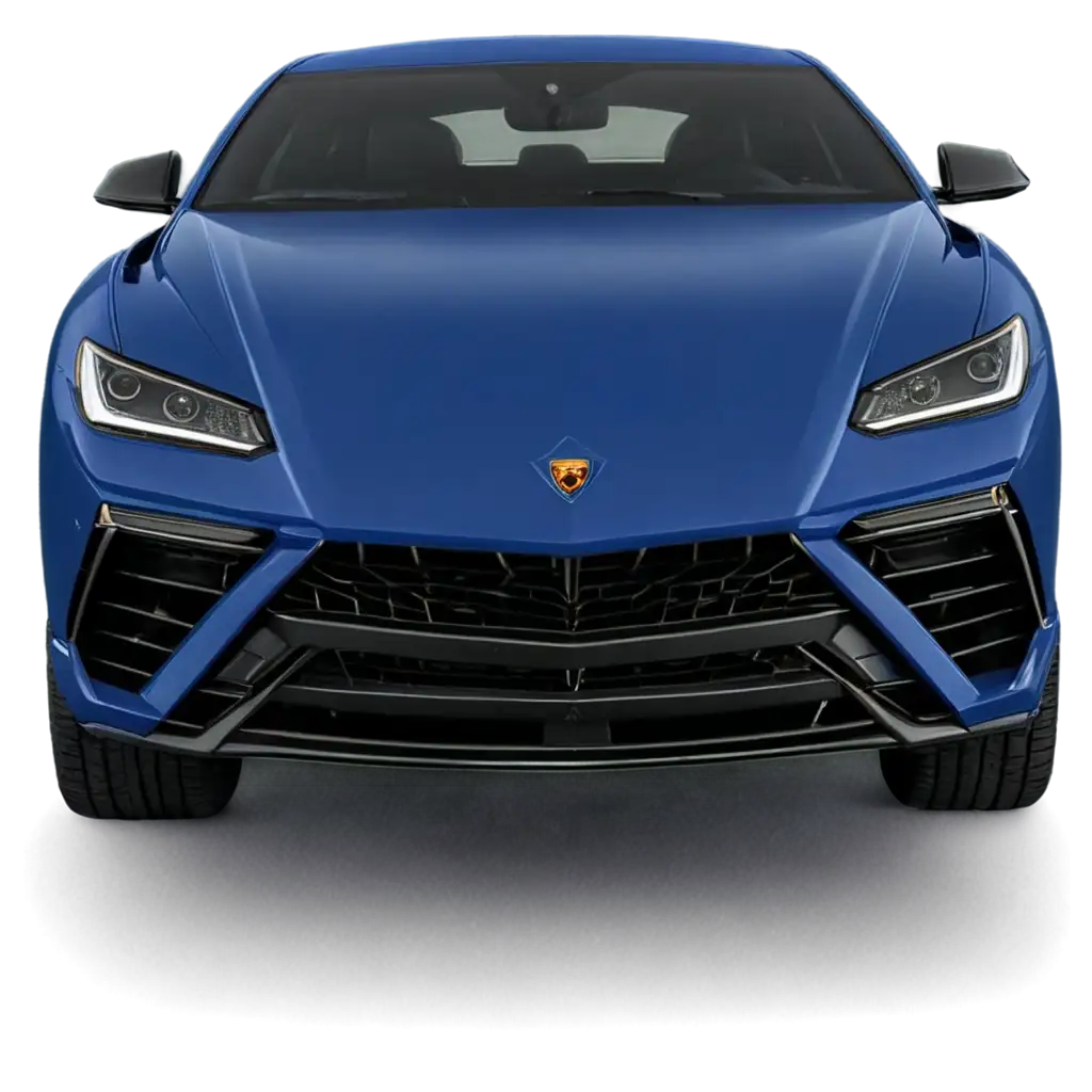 Blue-Lamborghini-Urus-Exact-Front-View-PNG-HighQuality-Transparent-Image-for-Versatile-Use