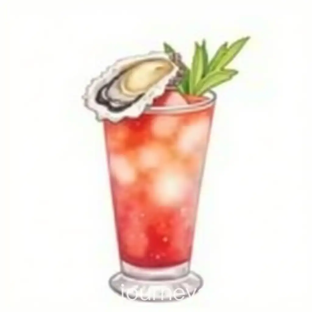 Vibrant-Watercolor-of-a-Bloody-Mary-Cocktail-with-Oyster-Garnish