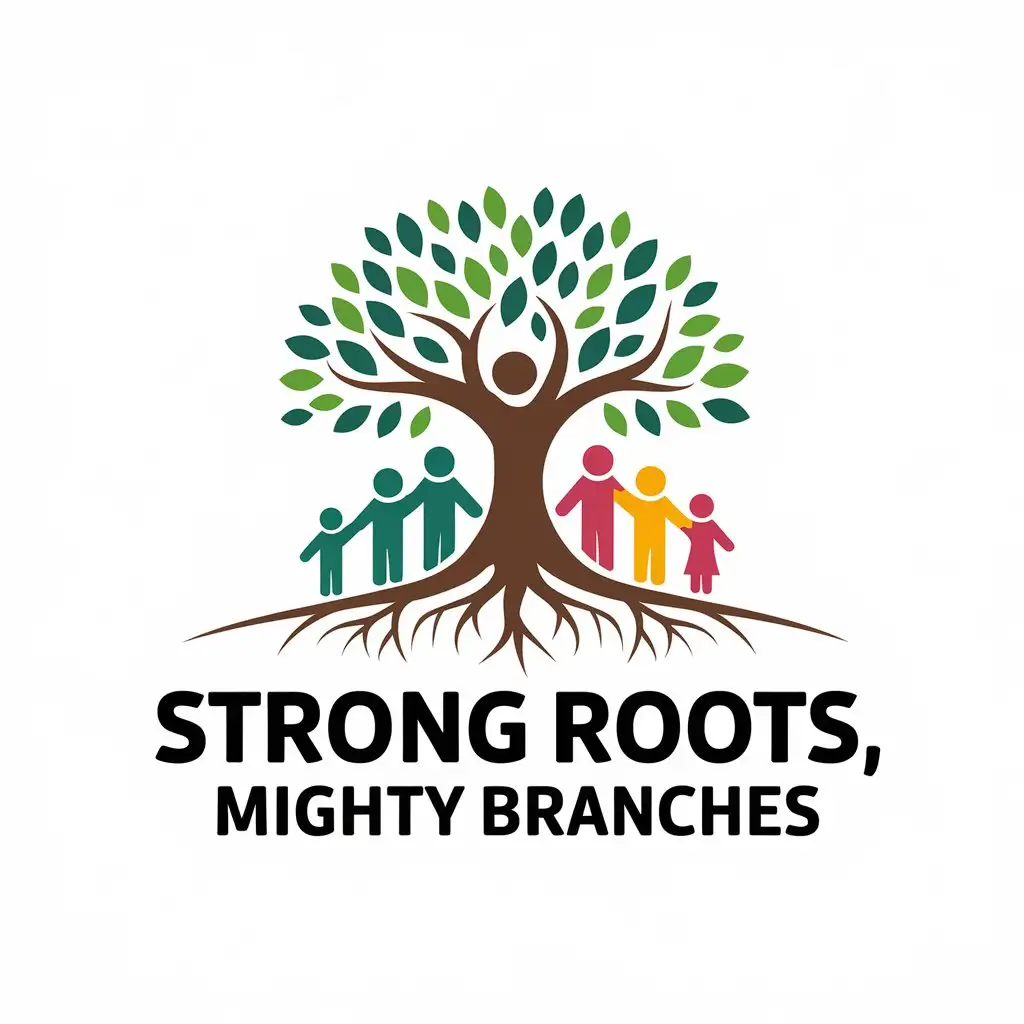 LOGO Design for Strong Roots Mighty Branches Family Reunion Theme with Moderate Style and Clear Background