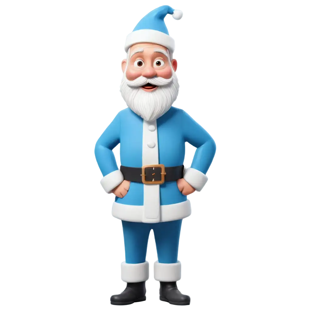 Caricature-Santa-in-Blue-Outfit-HighQuality-PNG-for-Festive-Creations