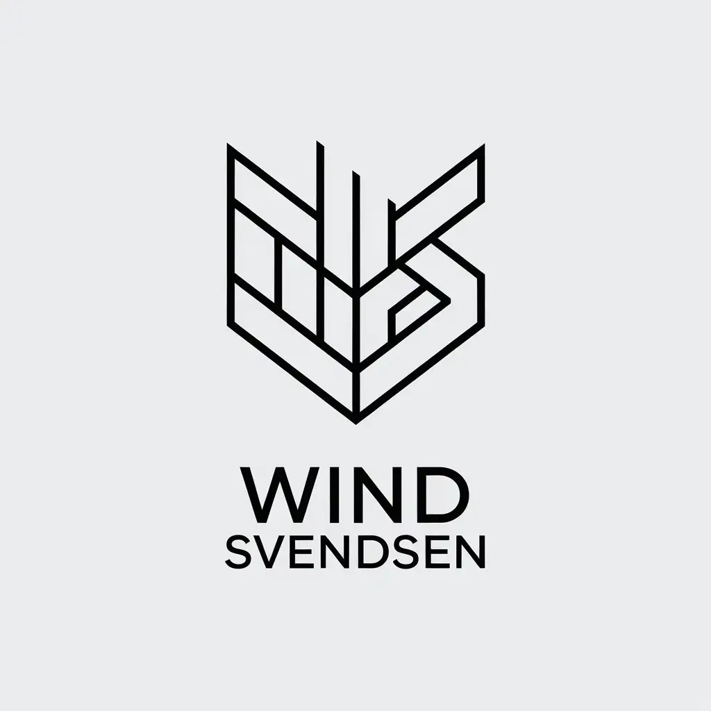 LOGO Design for Wind Svendsen Geometric Shapes with W and S in Minimalistic Style for Entertainment Industry