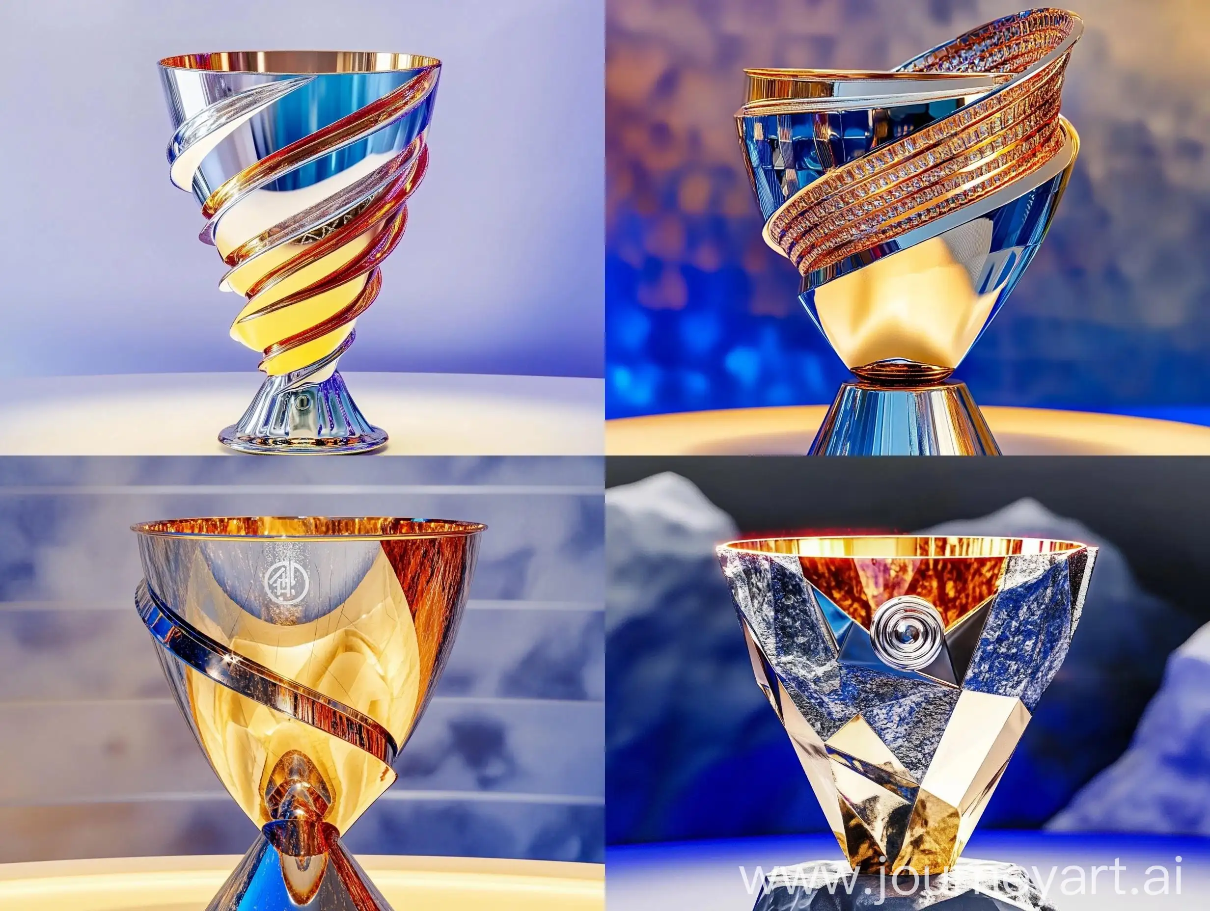 Extraterrestrial-Geometric-Football-Cup-in-Precious-Metals