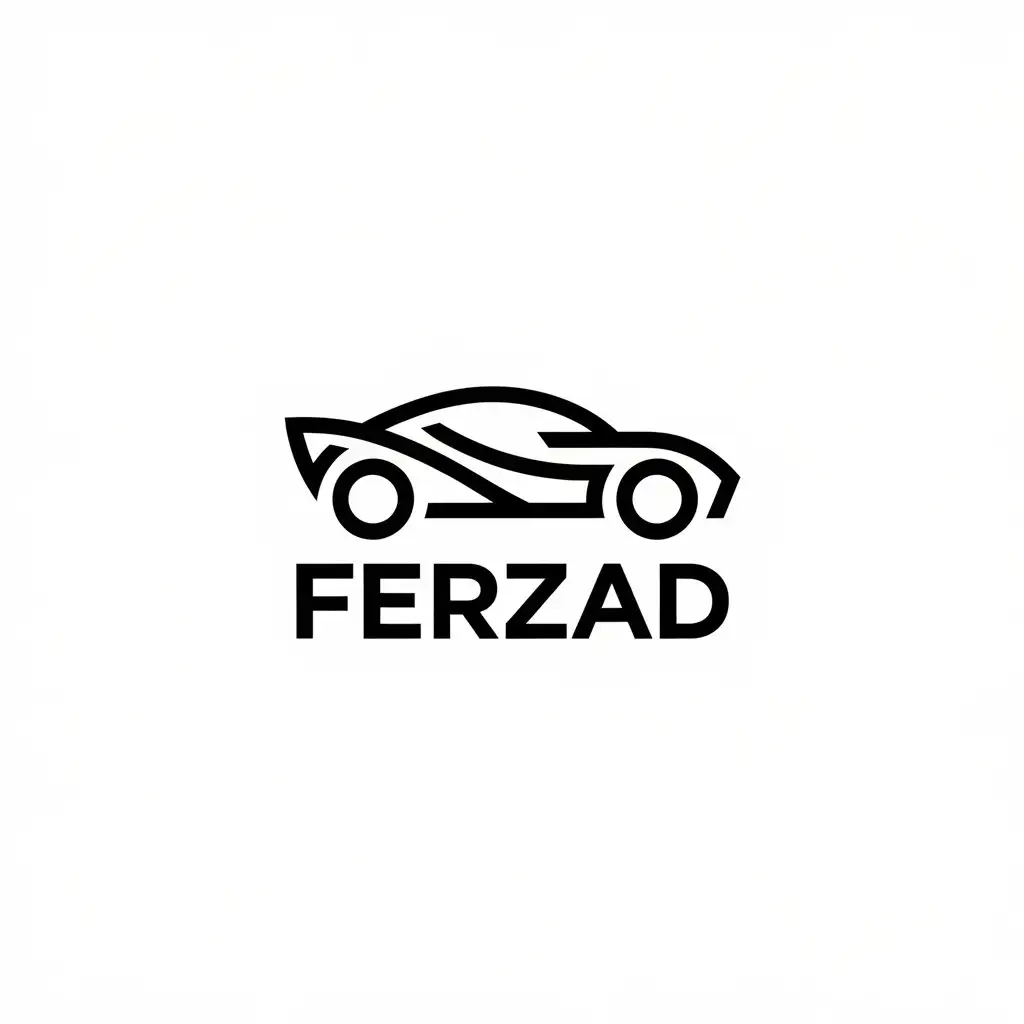 a vector logo design,with the text "Ferzad", main symbol:car,complex,clear background