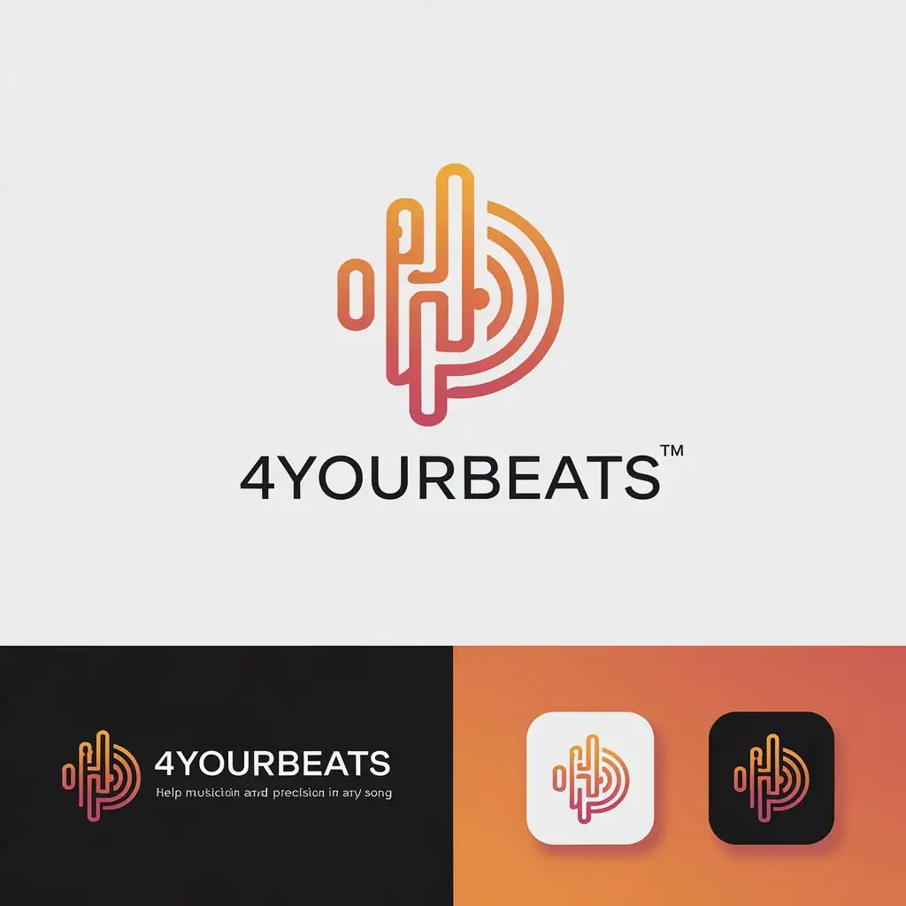 Minimalist and Dynamic Logo Design for 4yourbeats Music App