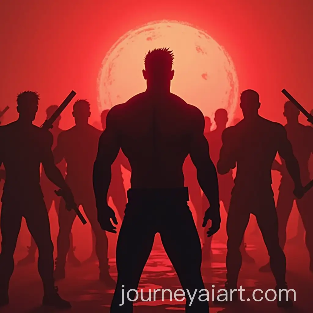 Hero-Facing-Army-of-Armed-Villains-in-Blood-Red-Silhouette