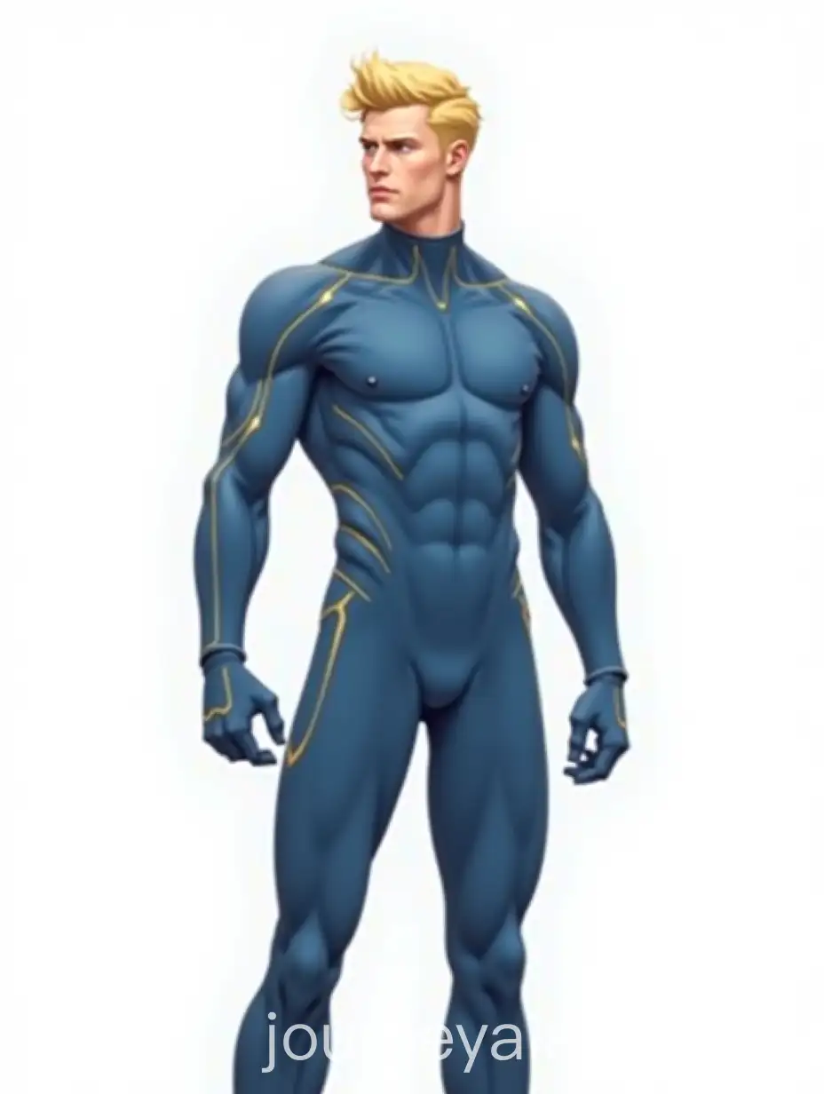 Handsome-White-Man-in-Futuristic-Blue-Outfit-Full-Body-Illustration