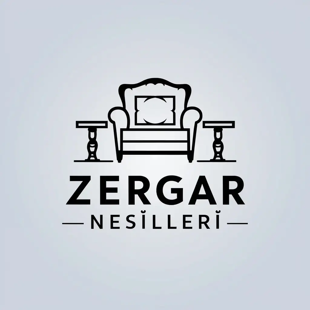 LOGO Design for Zergar Nesilleri Modern Sofa and Chair Theme on Clear Background