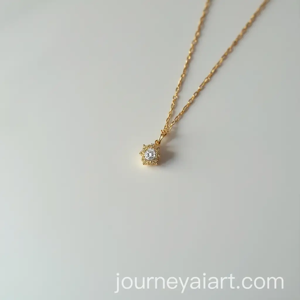 Golden-Pendant-with-Diamond-on-Light-Gray-Background
