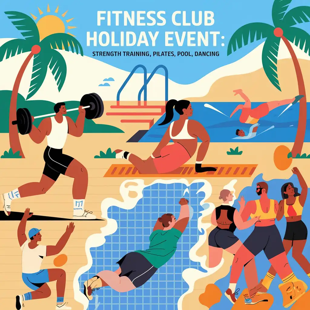 Holiday-Fitness-Event-with-Strength-Training-Pilates-Pool-and-Dancing