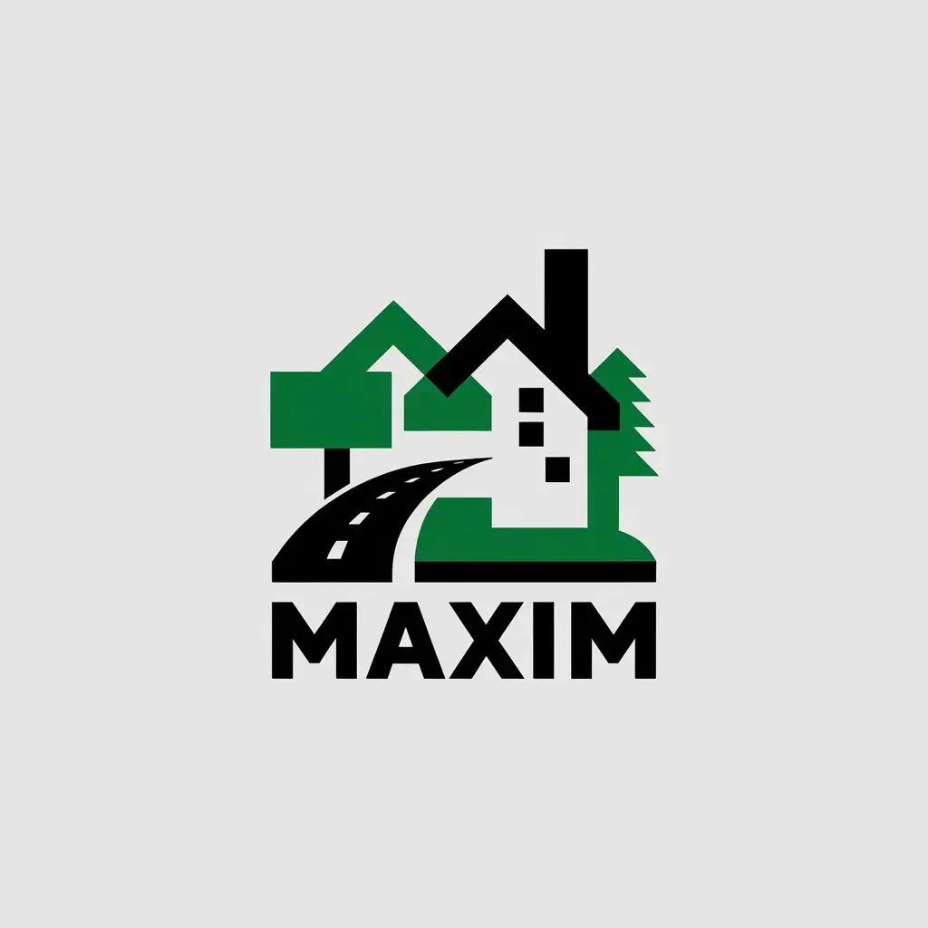 LOGO Design for Maxim Real Estate Industry Modern and Clean Vector Style with Clear Background