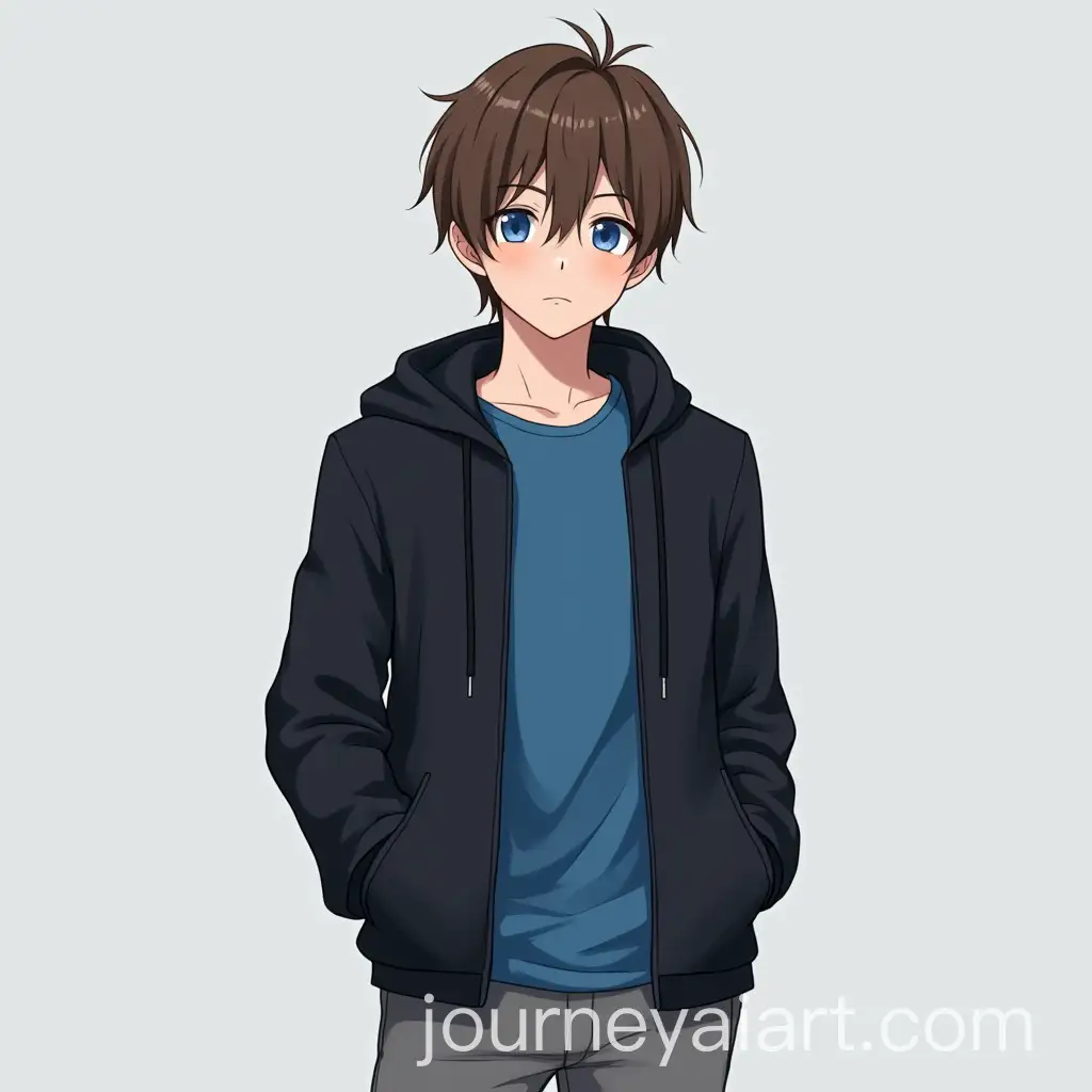 19YearOld-Anime-Style-Boy-in-Casual-Fashion-with-Blue-Shirt-and-Black-Jacket
