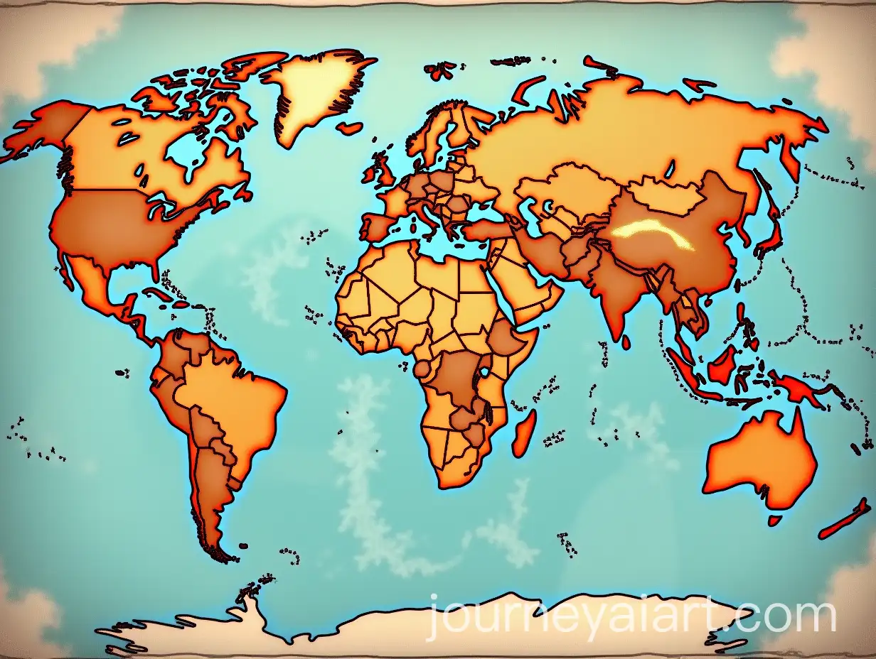 Map-of-an-Ideal-World-with-Harmonious-Landscapes-and-Vibrant-Nature