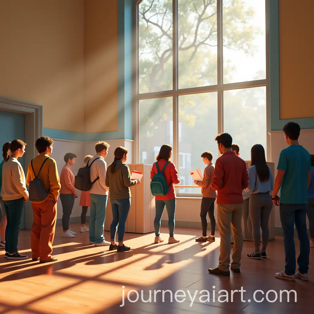 Voting-Booth-Queue-at-a-PixarPolling-Place