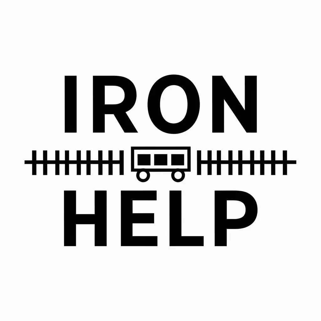 LOGO-Design-for-Iron-Help-Train-Car-and-Tracks-Theme-with-Clear-Background