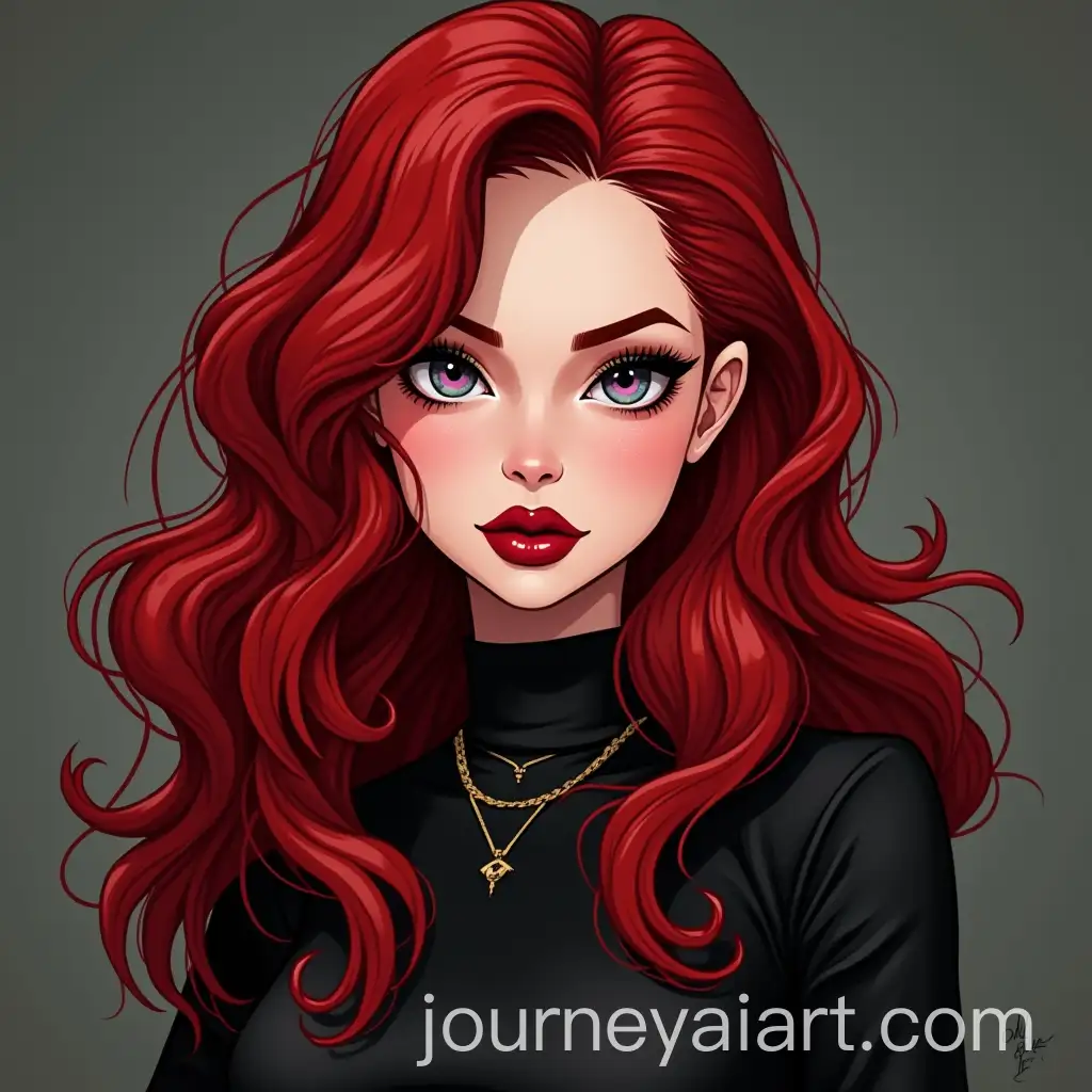 Gothic-IT-Specialist-with-Red-Wavy-Hair-and-Bold-Style