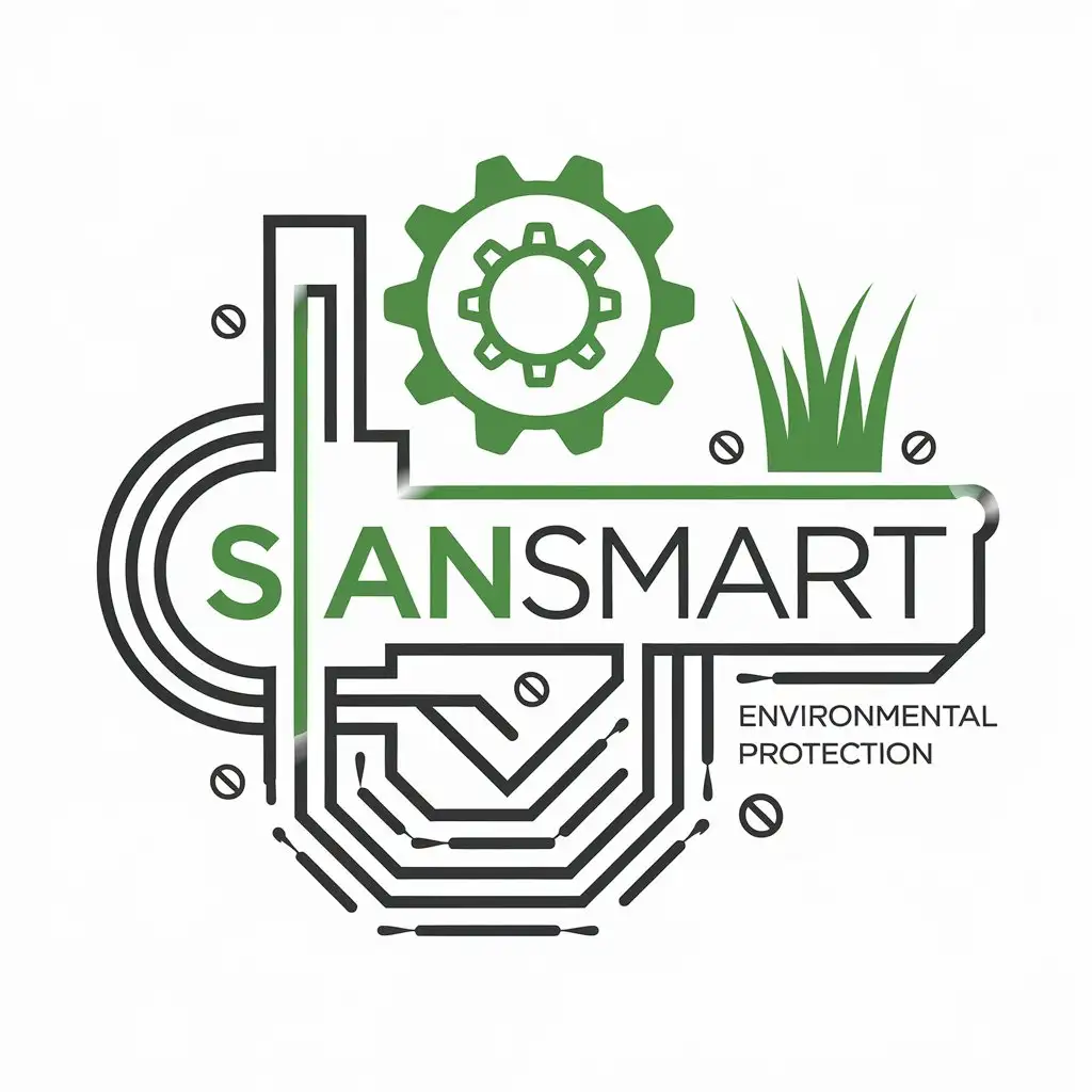 LOGO Design For Sansmart Smart Three Grass Environmental Protection Vector Logo