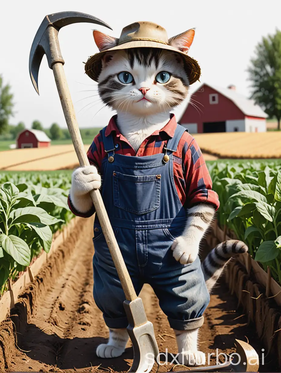 farmer cat holding a sickle