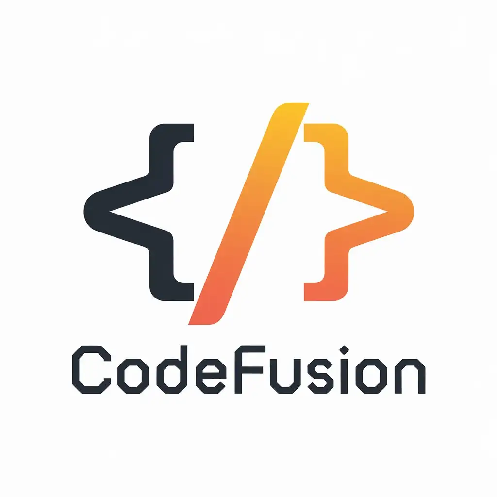 a vector logo design,with the text "CodeFusion", main symbol:fusion,Moderate,be used in Technology industry,clear background