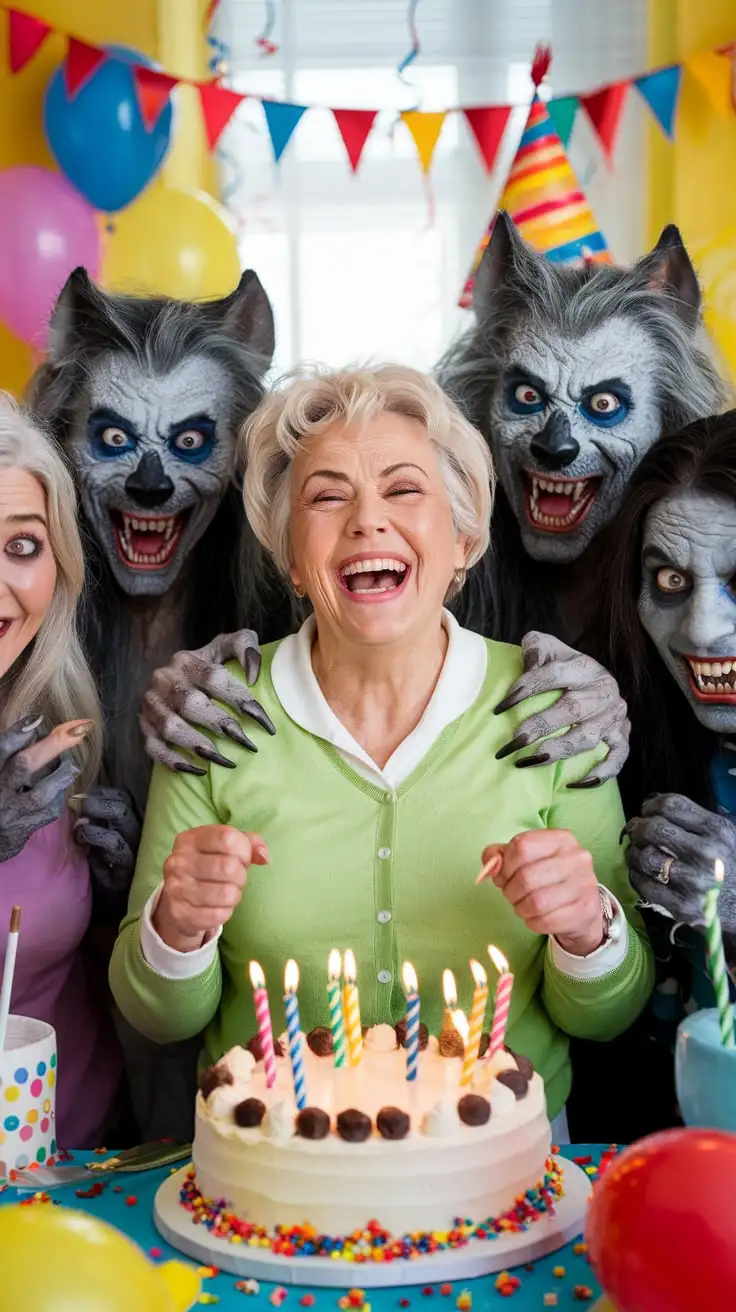 Creepy Werewolves Disguised as Grandmother at a Birthday Party