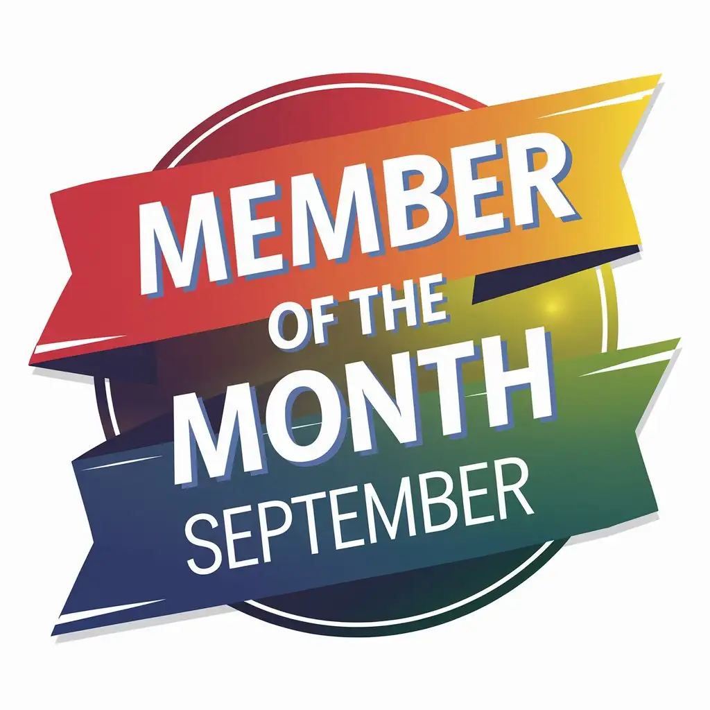 Colorful Text Logo Member Of The Month and September