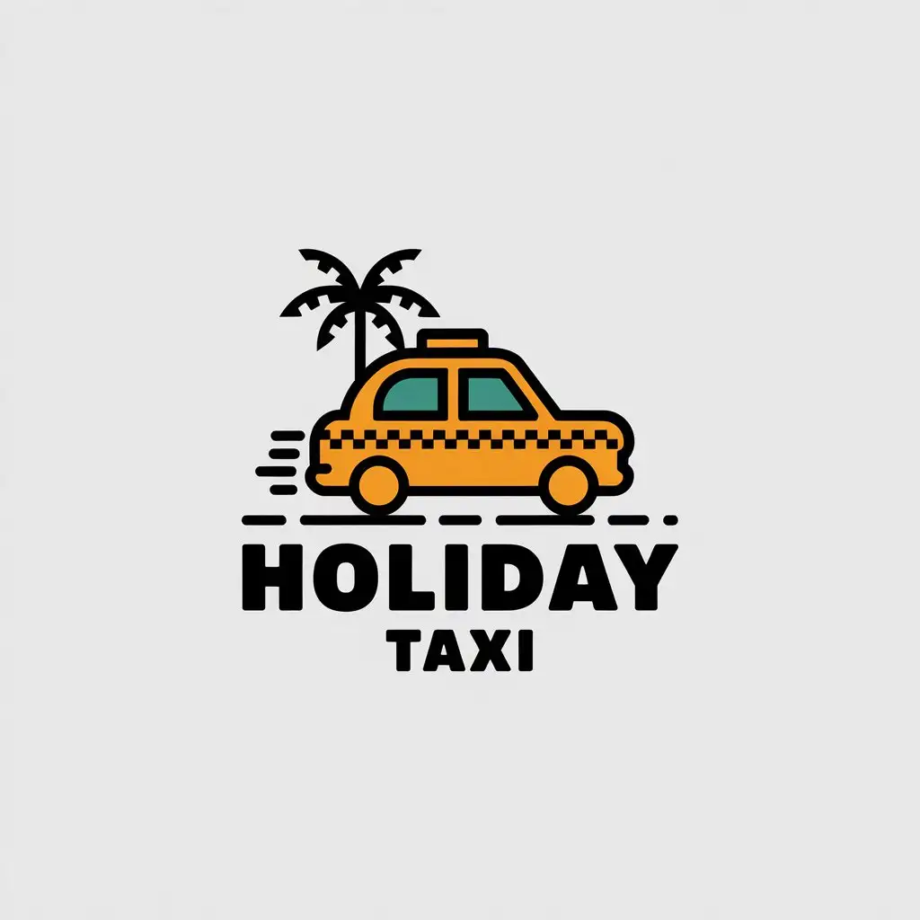 LOGO Design For Holiday Taxi Minimalistic Vector Design for Automotive Industry