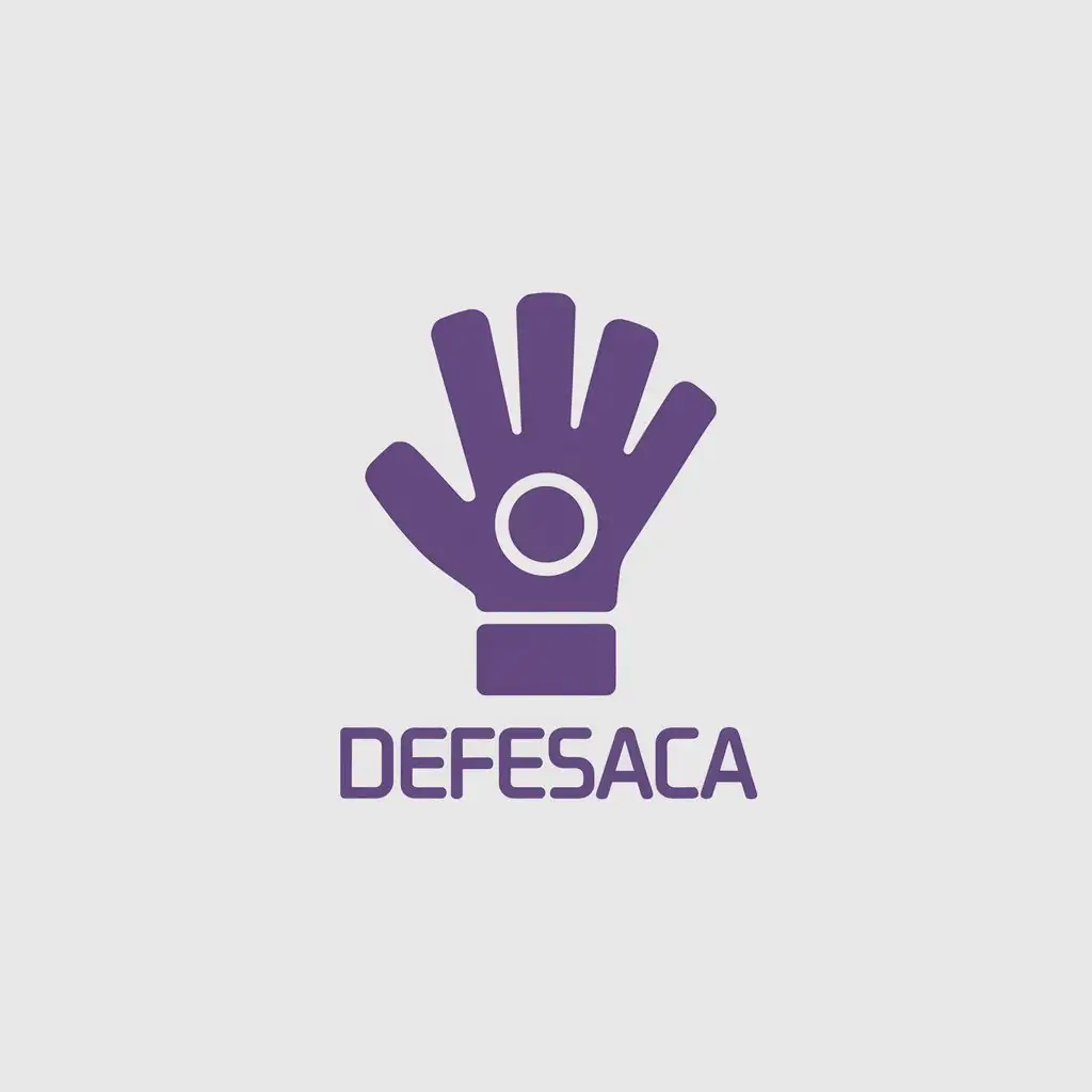 LOGO Design for Defesaca Purple Goalkeepers Glove with Minimalist Style for Sports Fitness